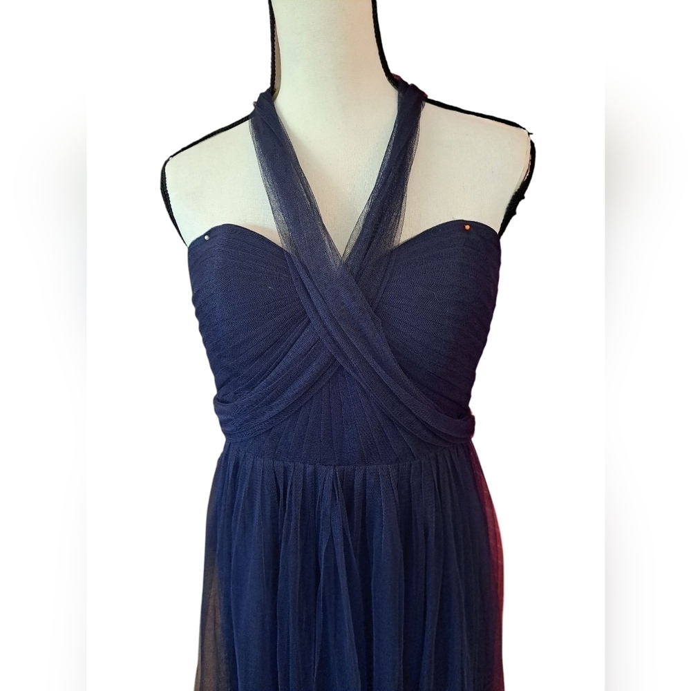 Jenny Yoo Collection Annabelle 10 Navy Strapless Tulle Formal Maxi Dress - Picture 2 of 4